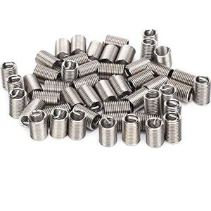 50 Stuks Draad Draad Inserts Draad Reparatie Mouw Kit M10 X 1.5 Stalen Schede Opgerolde Draad Helicoil Type Schroef voor Automotive Reparaties(2.5D)