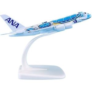For Airbus A380 ANA JA381A Blue Turtle Legering Materiaal 1:500 14 Cm Vliegtuigen Model