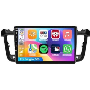 Android 15.0 2 Din Autoradio 9"" Touchscreen Auto Stereo voor Peugeot 508 met Draadloze Carplay Android Auto GPS navigatie AHD Omgekeerd beeld Stuurwielbediening(S-1(2G+32G))