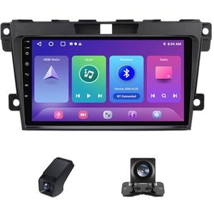 Autoradio geldt voor Mazda CX7 CX-7 CX 7 ER 2009-2012,9 inch Touchscreen Navi met Wireless Carplay Android Auto 2 DIN Radio Android Bluetooth+Achteruitrijcamera/Stuurwielbediening(C10)