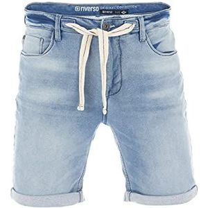 riverso RIVPaul Korte jeansshort voor heren, stretch, korte broek, regular fit, bermuda shorts, zomer, denim, effen, zwart, blauw, grijs, 30, 31, 32, 33, 34, 36, 38, 40, 42, 44, 46, Light Blue Denim