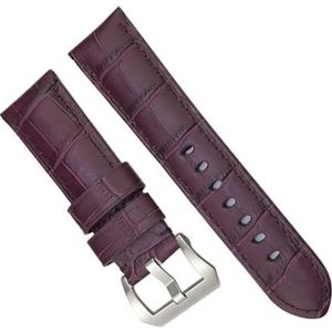 dayeer Koeienhuid lederen kleurrijke horlogeband voor Panerai LUMINOR 1950 PAM013012 getextureerde horlogebanden (Color : Purple silver, Size : 24mm)