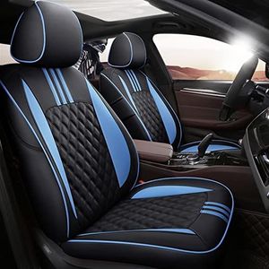 Stoelhoezen Auto Seat Cover Voor Peugeot 208 508 307 407 308 Sw 2008 5008 3008 301 107 T9 607 206 Rcz 4008 206 207 308s Luxe Volledige Set (Color : Zwart blauw, Grootte : One Size)