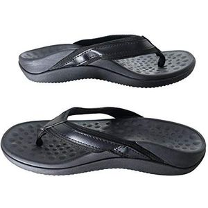 OR8 Wellness Orthopedische sandalen voor het verlichten van plantaire fasciitis met geïntegreerde ondersteuning van de voetboog en hielschaal. Lichtgewicht en comfortabel. Zwart., Zwart, 35.5/36 EU