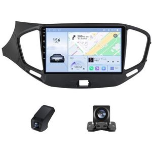 9"" Autoradio Bluetooth geldt voor LADA Vesta 2015-2022 Carplay Android Auto/WiFi GPS-navigatie/FM-radio ADAS DVR,Android 14 2 din met achteruitrijcamera Stuurwielbediening(X2)