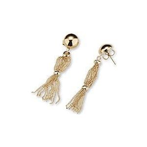Sieraden van Sovrani uit de Fashion Mood collectie, oorbellen van messing, verguld, 6 cm, met vlindersluiting, Referentie: J8934