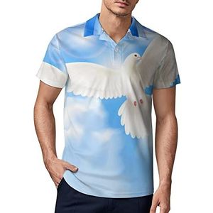 Blue Sky Pigeon Heren Golf Polo-Shirt Zomer Korte Mouw T-Shirt Casual Sneldrogende Tees 4XL