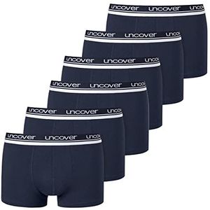 Uncover by Schiesser - Heren 6 stuks - Retro Pants/Boxershorts - Onderbroek zonder gulp - Katoen - Zachte tailleband, 6 x donkerblauw, S