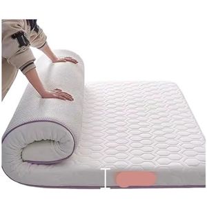 JMORCO Futon Latex matras, dikke tatami-mat, vloermat, opvouwbare tatami matrastopper zacht kussen voor slaapkamer, futon bed, sprei, sponskussen (G, 4 cm, 90 x 200 cm)