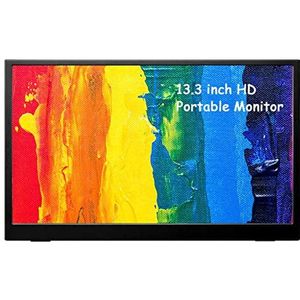 Draagbare Monitor, FHD 1080P Computergamingmonitor IPS HDR Oogzorg Freesync-scherm, 1920x1080 LED Mini HDMI Externe Laptopmonitor Type-C voor Pc-telefoon(13,3 inch)