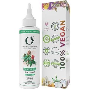 Organic Cold Pressed Castor Oil for Hair, Skin, Eyelashes, Eyebrows - 100% Pure, Hexane-Free, Natural Face Oil for Skin and Hair nourishment - Best Castor Oil for Eyelash and Eyebrow enhancement