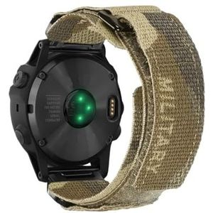 Fit for Garmin Quickfit 20 22 26mm Nylon Militaire Polsband Compatibel Met Fenix/Tactix/MARQ/Quatix(BEG,26MM_S 165MM TO 190MM)