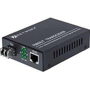 Networx Gigabit Ethernet-Vezelmedia Convertor - UTP aan 1000Base-LX - Singlemode LC 20km, 1310nm