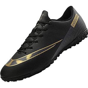 AOWENDI Voetbalschoenen voor heren, ademend, turfschoenen, outdoor, schoenplaten, professionele atletiek, sneakers, tieners, slijtvast, antislip, uniseks, Zwart, 40 EU