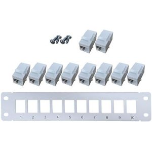 Ethernet-patchpaneel CAT5e 10 poort RJ45-wand- en rackmontage keystone-aansluitingsmodule