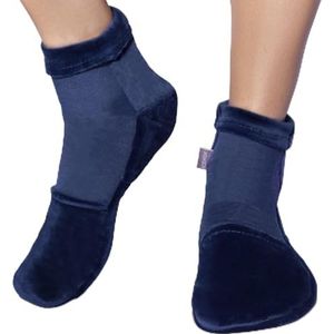 ICEHOF Koelsokken met 4 koelaccu's, zachte stof, 1 paar met koelpads, gel, koudetherapie voor voeten en tenen bij chemotherapie, reuma, koudesokken, chemo, uniseks, blauw, M