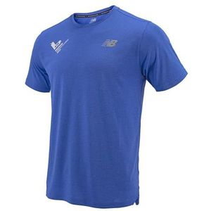 New Balance Heren T-shirt met korte mouwen Valencia Marathon, Blauw