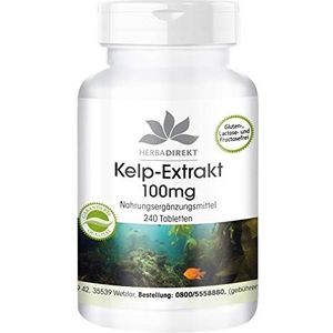 Kelp-extract 100mg - hoge dosering - veganistisch - 240 tabletten - natuurlijk jodium | HERBADIREKT by Warnke Vitalstoffe - Duitse apothekerskwalitei