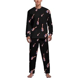 American Rock And Roll Gitaren Heren Pyjama Sets Nachtkleding Lange Mouw Top En Broek Tweedelige Loungewear