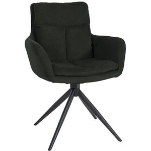 CLP Eetkamerstoel Vilas I draaibare gestoffeerde stoel met stoffen bekleding, kleur: zwart
