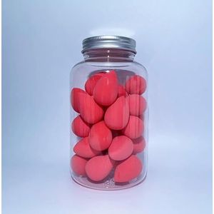 4~100 Stuks Mini Make-Ei Zachte Kleine Cosmetische Bladerdeeg Spons Droog Nat Gebruik Schoonheid Ei Facial Foundation crème Concealer Makeup Tools (Color : 40Pcs Red)