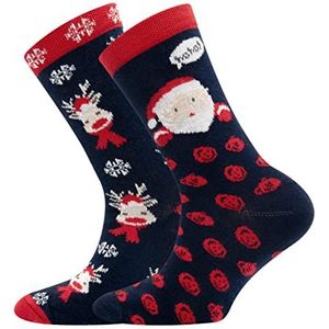 Ewers 2-pack kerstsokken met motief - Rendier kerstman, 2 paar kerstsokken voor kinderen dames heren, katoen, MADE IN GERMANY, maat 35-38