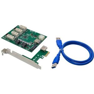 Ruiogoe ST411 ASM1184 PCIe USB3.0 aan 4 PCI Express 1X Groevenkaart ASM1184