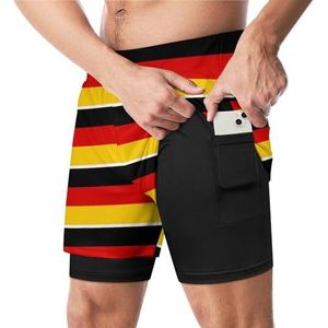 Duitsland Vlag Grappige Zwembroek met Compressie Liner & Pocket Voor Mannen Board Zwemmen Sport Shorts