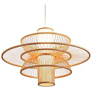 WFZRXFC Japanse klassieke kunst kroonluchter meerlagige ontwerp retro hanglamp bamboe lantaarn lichtpunt woonkamer eetkamer keuken eiland hangende lamp