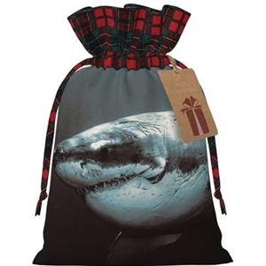 Grote Witte Haai Kerst Gift Tassen, Grote Maat Kerst Zakken Voor Geschenken Party Gunsten, Xmas Gift Bags, Vakantie Tas