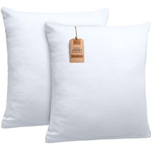 NatureMark 2-pack jersey kussensloop kussenslopen zijslaper nekkussen vele maten en kleuren OEKO-TEX (40 x 40 cm, wit)