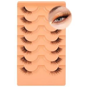 Pluizige wimpers nep nerts valse wimpers dramatische 18mm wimpers Pack 7 paar Wispy Volume Cat Eye Lashes Pack door