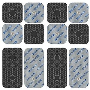 Stimpads Motron NV Professionele zilveren EMS-elektroden, compatibel met Compex-spierstimulatoren, 12 stuks met 3,75 mm Easy Snap (2), perfecte geleiding, gecertificeerd medisch hulpmiddel