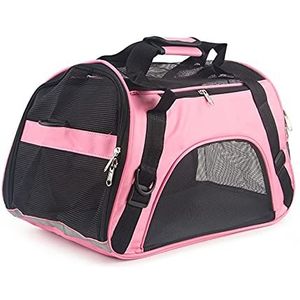 Pet Carrier Bag Cat Carrier, Soft-Sided Pet Travel Carrier voor katten, Honden Puppy Comfort Draagbare Opvouwbare Cat Carrier Bag (Kleur: Roze, Maat: L)