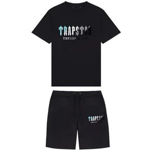 Trapstar Zomer Casual Sportshort Met Korte Mouwen,2-delige Set Zwart Kort Trainingspak Voor Heren,21 Stijlen,Katoen,ademend,Unisex T-shirt-shortset Voor Dames (Color : 5, Grootte : L)