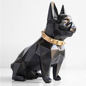 Spaarvarken Franse Bulldog Coin Bank Box Piggy Bank Figurine Home Decoraties Munt Opbergdoos Houder Speelgoed Gift Money Box Hond voor Digitale Spaarpot (Size : Noir)