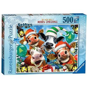 Ravensburger Puzzel Vrolijk Kerst-puzzel, 500 stukjes, puzzel voor volwassenen