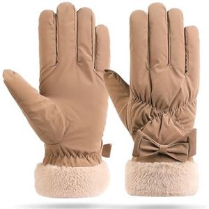 DENJI Handschoenen Herfst Winter Leuke warme wanten Lange vingerwanten Dames Vrouwelijke handschoenen Scherm (Color : Argento)