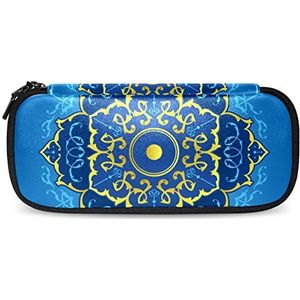 PU lederen etui briefpapier blauw en goud mandala-patroon