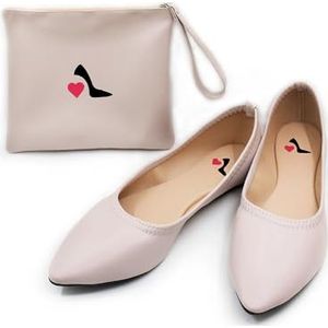 Wedding Mates Rolschoenen met draagtas, Naakt, 4 UK Narrow