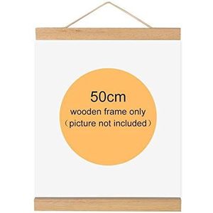 Magnetische houten fotolijst natuurlijk houten frame foto poster kunstwerk canvas hanger voor huisdecoratie muur wit hout (maat 50 cm)