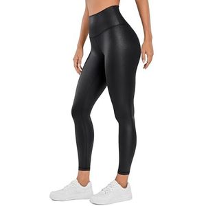 CRZ YOGA Butterluxe Matte Kunstleren Legging voor Vrouwen 25” - Hoge Taille Stretch Enkel Leren Broek Pleather Panty Black Classic XS