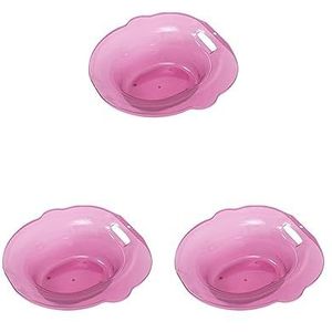 3 Set van Sitz Bad Wastafel voor Toilet Bredere Zithoek Hip Bad voor Ouderen Vrouwen Mannen Roze, 390 x 390 x 130mm