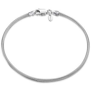 Amberta Sieraden - Echt 925 Sterling Zilver Armband - Slang Schakelarmband - Bedelarmbanden voor Vrouwen en Man - Unisex - Lengte: 19cm