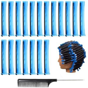 Arcjunys Perm Rods Kit 0,35 Inch voor Kort Haar - 24 Stks Haar Krulspelden Met Stalen Staart Kam Voor Kappers Styling Benodigdheden