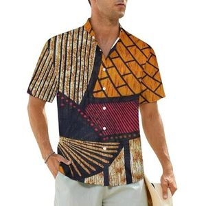 Warm En Warm Afrikaanse Wax Print Heren Shirts Korte Mouw Strand Shirt Hawaii Shirt Casual Zomer T-Shirt XL