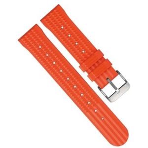INSTR Siliconen horlogeband voor S-eiko 007 gear S2 S3 voor Hua wei watch2 pro polsband Sport Duikhorloge Band Pols riem (Color : Orange X silver, Size : 22mm)