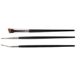 3 Stuks Professionele Hoekige Eyeliners Borstel Set Met Zachte Synthetische Vezels Geweldig Voor Het Bereiken Van Nauwkeurige Oogmake-up Stijlen