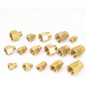 Luchtslangkoppelingen, 1/8"" 1/4"" 3/8"" 1/2"" NPT vrouwelijk naar mannelijk BSP messing pijpfittingadapter for manometer gas brandstof water(Type 18)