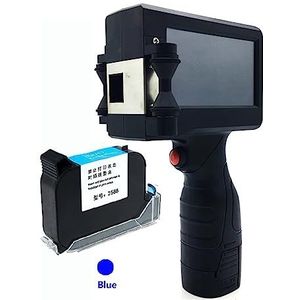 Handheld inkjetprinter, Handheld Inkjet Printer 1/2 Inch Touch Coder Label Print Machine Met USB Import QR/Barcode/Logo 12.7mm Printer(Blue ink - Printer)